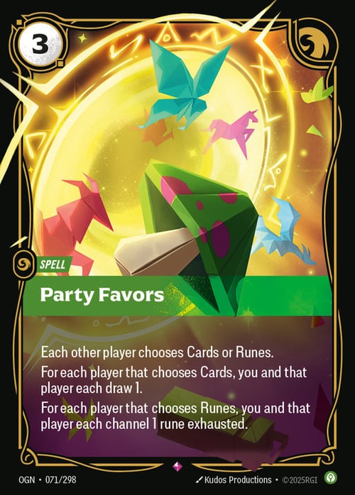 Party Favors Card Front