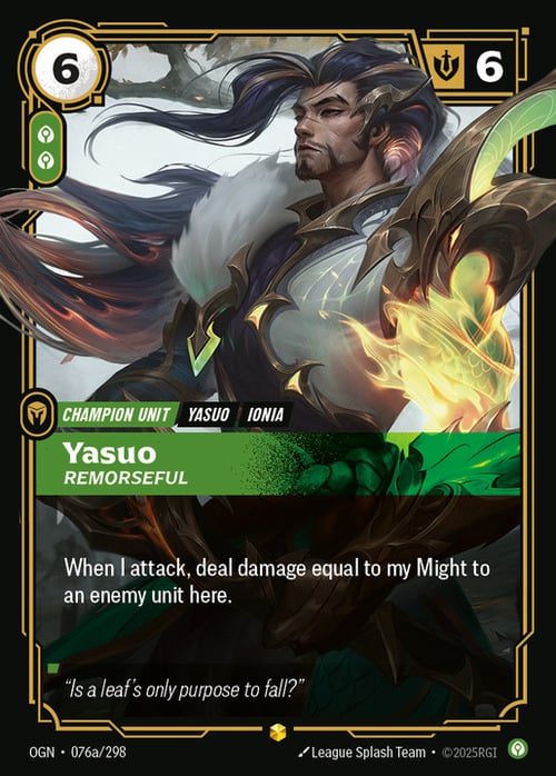Yasuo - Remorseful Card Front