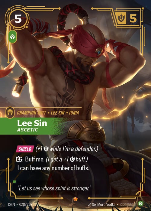 Lee Sin - Ascetic Card Front