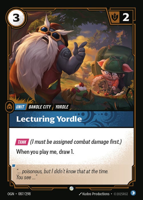Lecturing Yordle Card Front