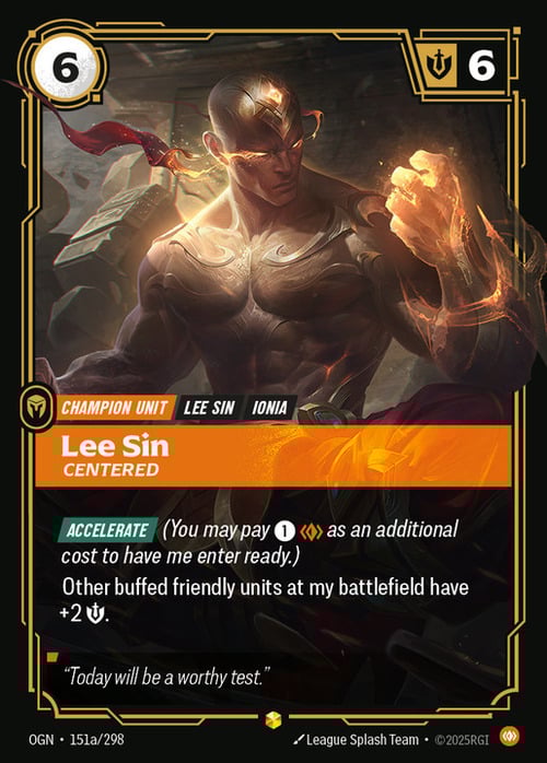 Lee Sin, Centered Card Front