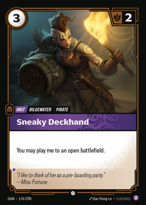 Sneaky Deckhand Card Front