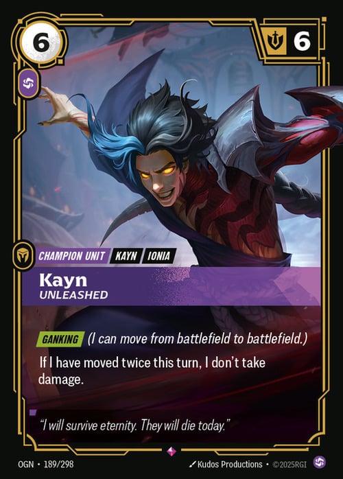 Kayn, Unleashed Frente