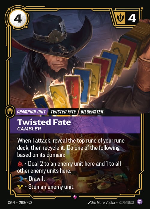 Twisted Fate - Gambler Card Front