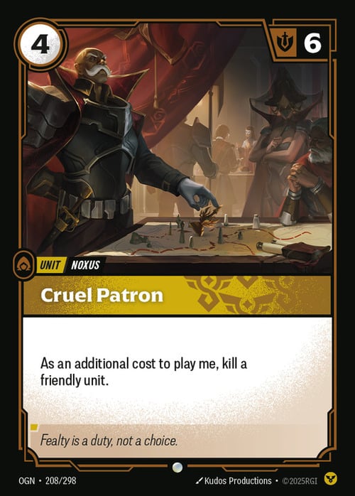 Cruel Patron Card Front