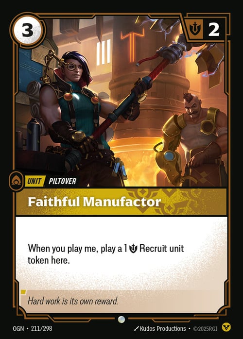 Faithful Manufactor Card Front