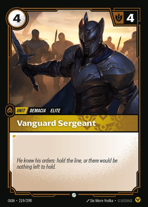 Vanguard Sergeant Card Front