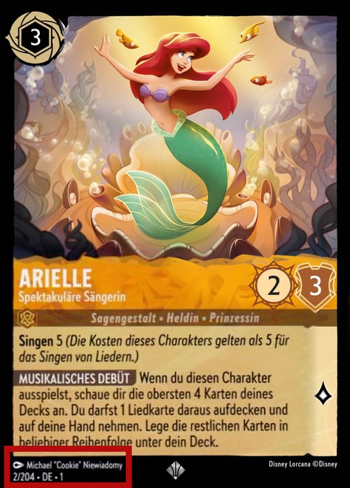 Ariel - Spectacular Singer Card Front