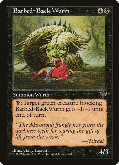 Barbed-Back Wurm Card Front