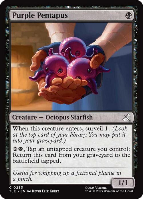 Purple Pentapus Card Front