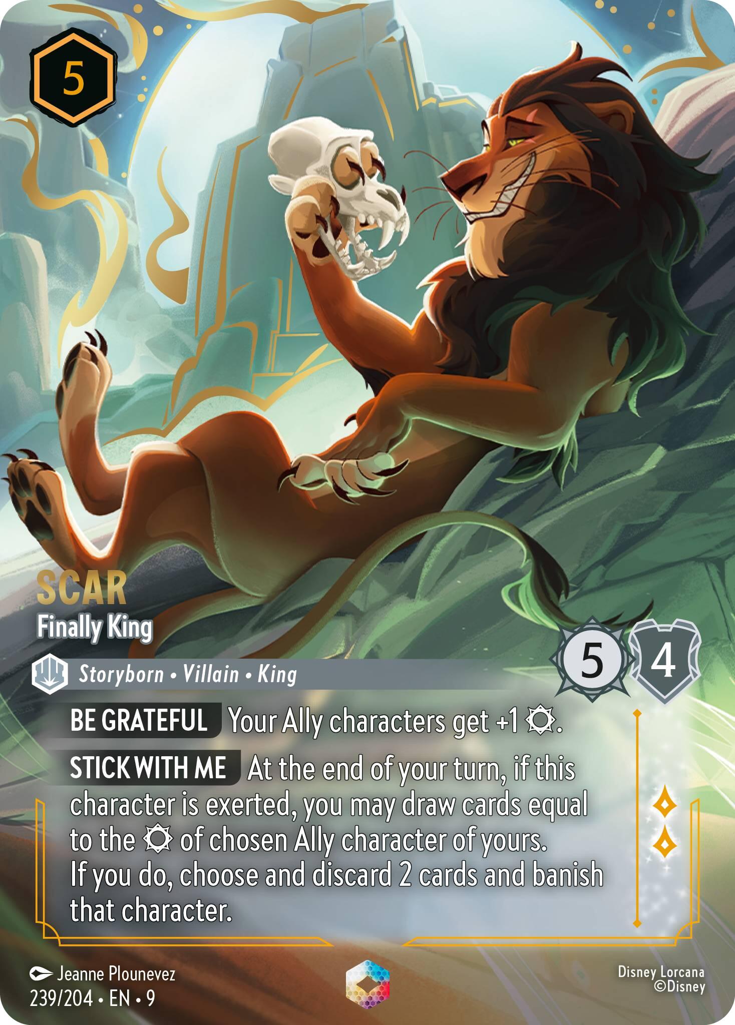lorcana fabled enchanted cards - - Scar - Finally King (Enchanted) move up to 3 damage counters from chosen character to chosen opposing character. Enchanted Elsa Into the Unknown