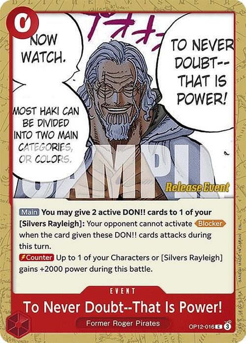 To Never Doubt--That Is Power! Card Front