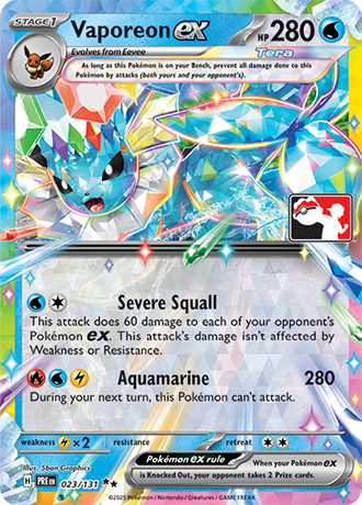 Vaporeon ex Card Front