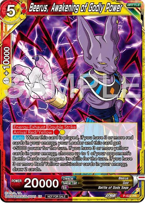 Beerus, Awakening of Godly Power Card Front