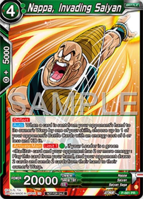 Nappa, Invading Saiyan Card Front