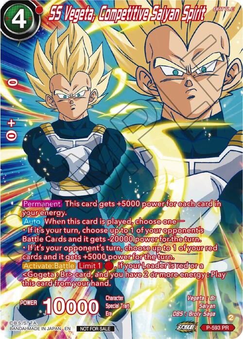 SS Vegeta, Competitive Saiyan Spirit Card Front