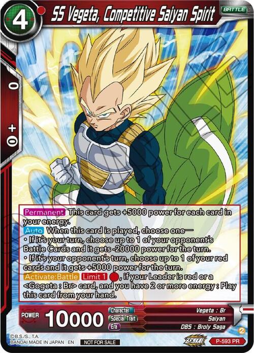 SS Vegeta, Competitive Saiyan Spirit Card Front