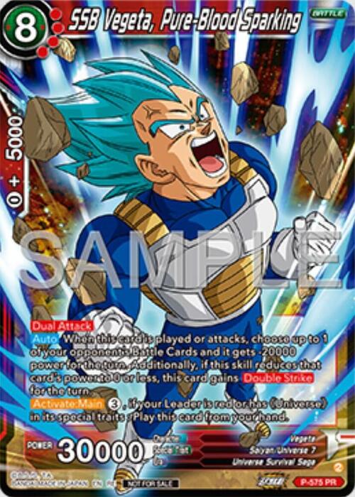 SSB Vegeta, Pure-Blood Sparking Card Front