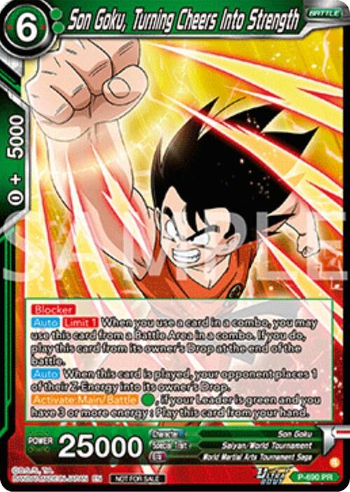 Son Goku, Turning Cheers Into Strength Card Front