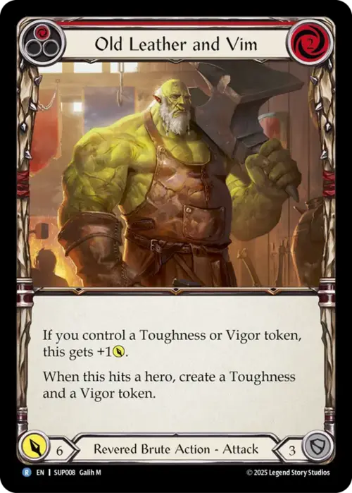 Old Leather and Vim Card Front