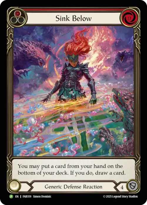 Sink Below (Red) Card Front