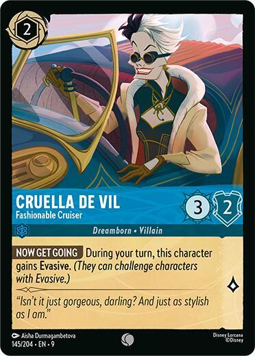 Cruella De Vil - Fashionable Cruiser Card Front