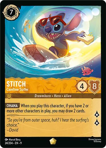 Stitch - Carefree Surfer Card Front
