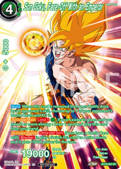 Son Goku, Face-Off With an Emperor Card Front