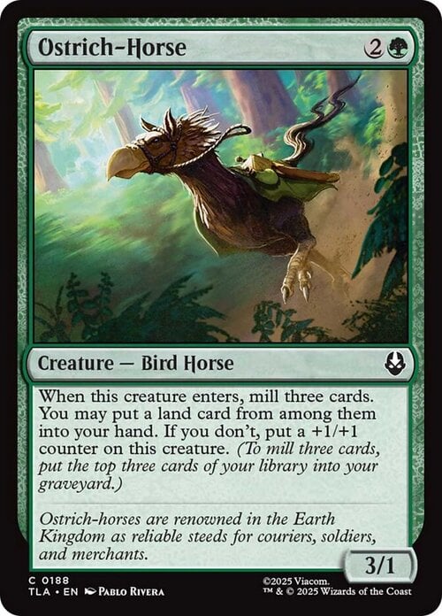 Ostrich-Horse Card Front
