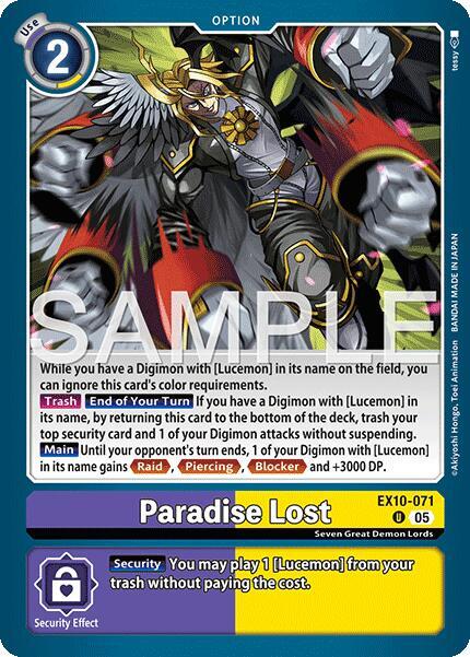 Paradise Lost Card Front