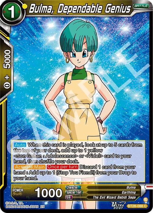 Bulma, Dependable Genius Card Front