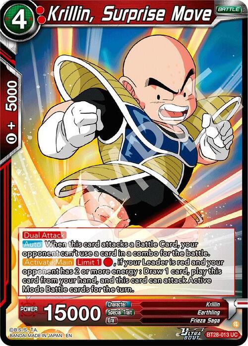 Krillin, Surprise Move Card Front