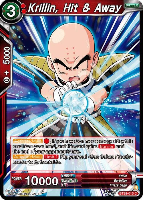 Krillin, Hit & Away Card Front
