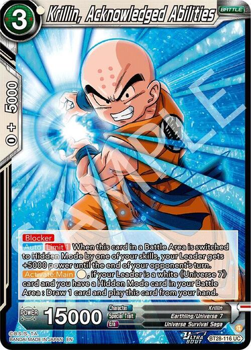 Krillin, Acknowledged Abilities Card Front