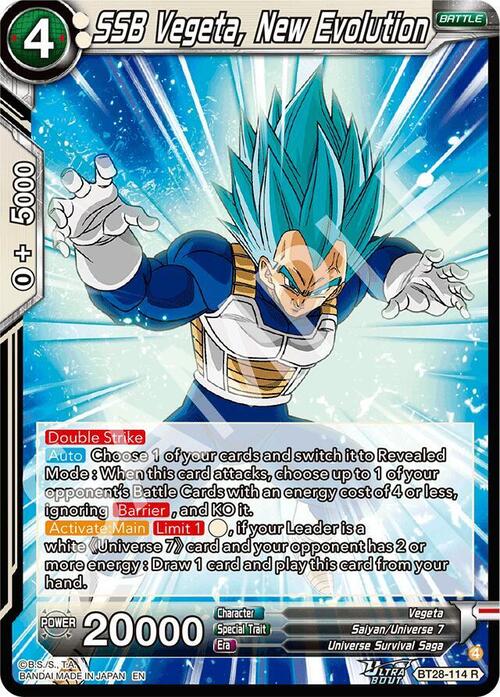 SSB Vegeta, New Evolution Card Front