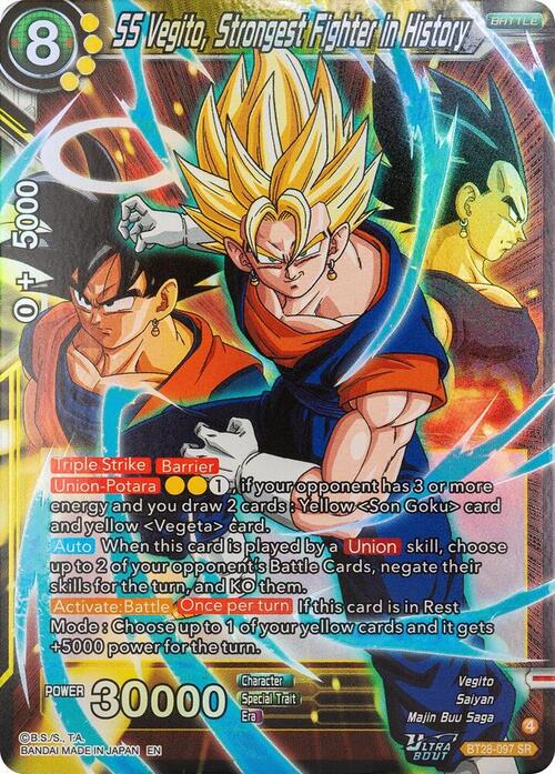 SS Vegito, Strongest Fighter in History Card Front