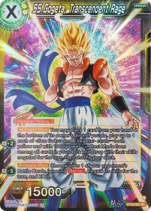 SS Gogeta, Transcendent Rage Card Front