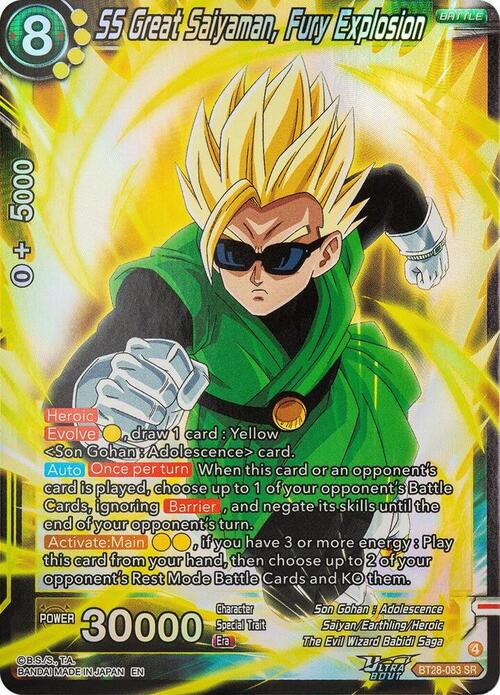 SS Great Saiyaman, Fury Explosion Card Front