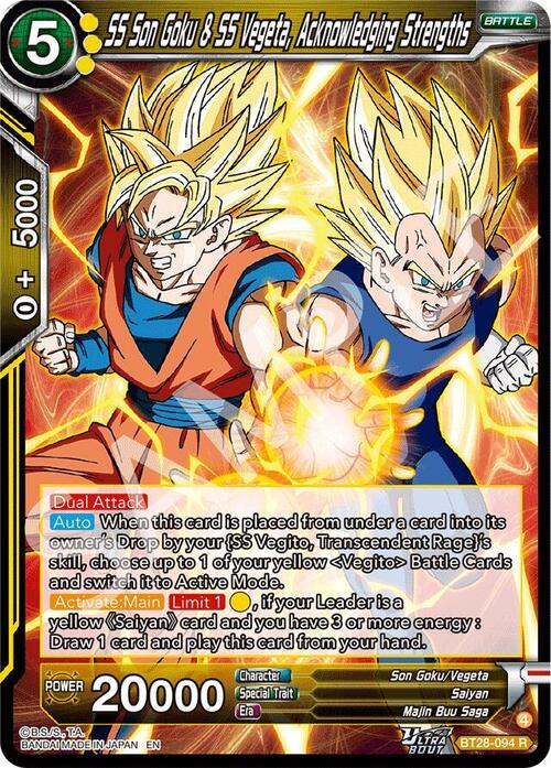 SS Son Goku & SS Vegeta, Acknowledging Strengths Card Front