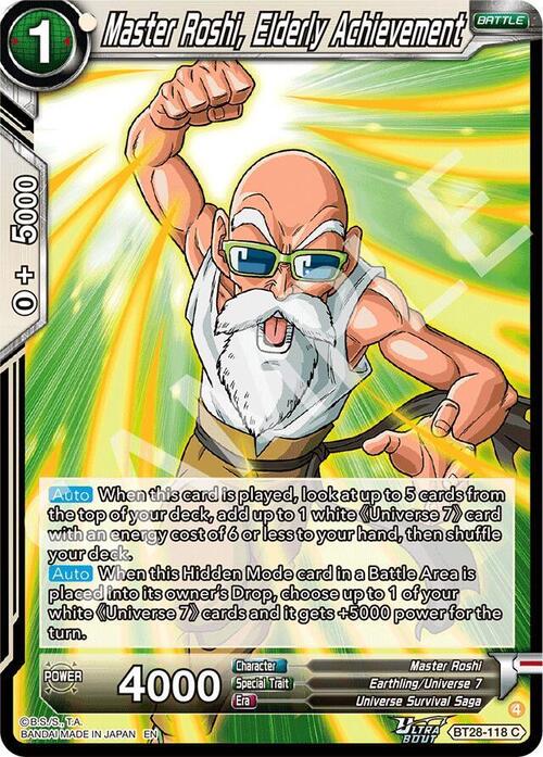 Master Roshi, Elderly Achievement Card Front