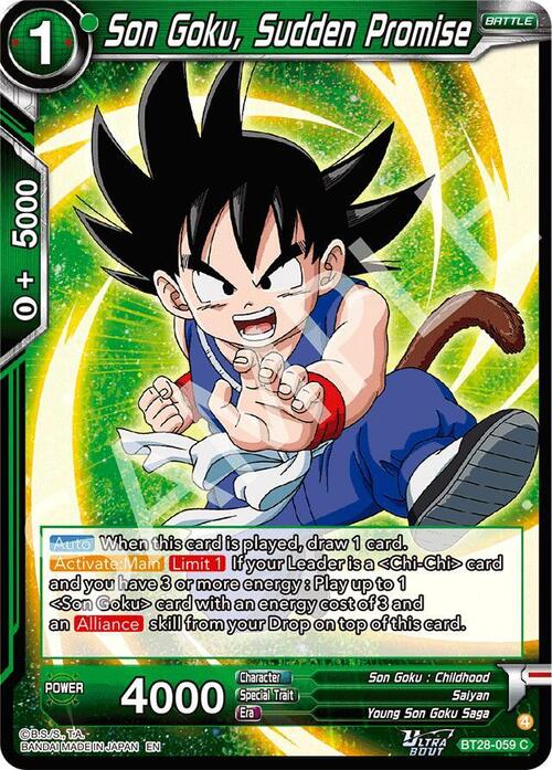 Son Goku, Sudden Promise Card Front