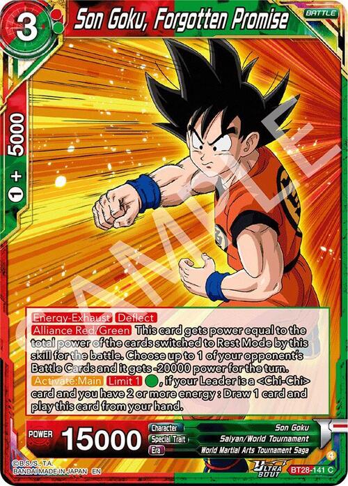Son Goku, Forgotten Promise Card Front