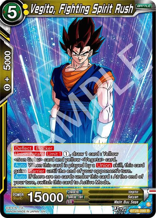 Vegito, Fighting Spirit Rush Card Front