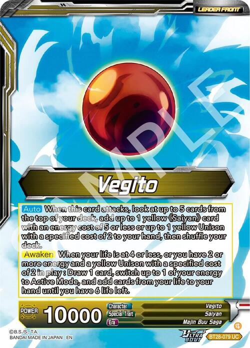 Vegito // SS Vegito, Transcendent Rage Card Front