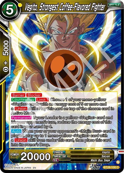 Vegito, Strongest Coffee-Flavored Fighter Card Front