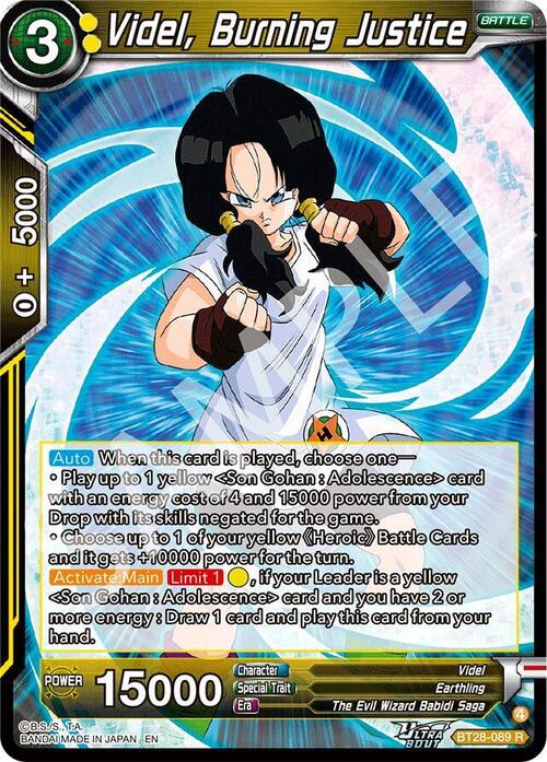 Videl, Burning Justice Card Front