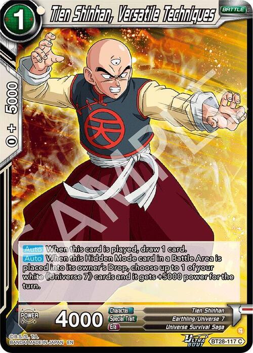 Tien Shinhan, Versatile Techniques Card Front
