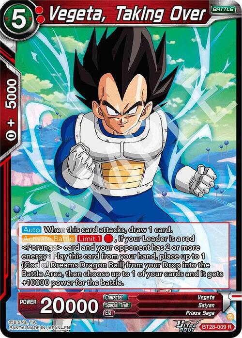 Vegeta, Taking Over Card Front