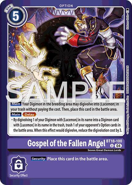 Gospel of the Fallen Angel Card Front