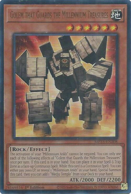 Golem che fa la Guardia ai Tesori del Millennio Card Front